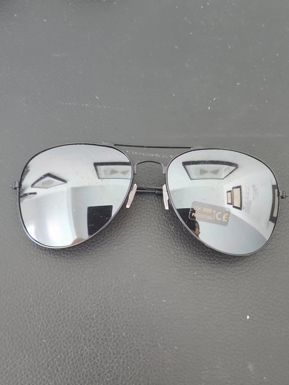 Aviator Mirror Lens Sunglasses - Silver/Black